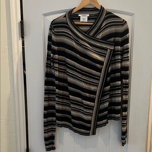 Givenchy Black and Gray Wool Top